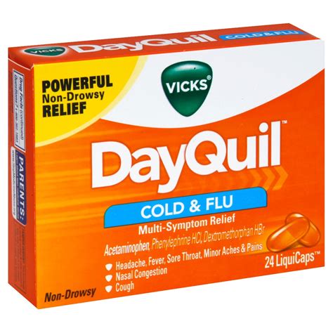 Vicks Dayquil Cold And Flu Multi Symptom Relief Liquicaps Shop Cough