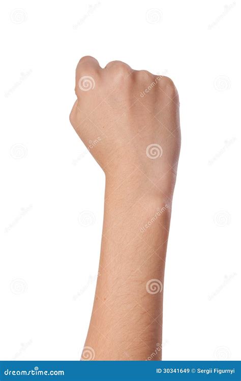 Female Hand With A Clenched Fist Isolated Stock Image Image Of People