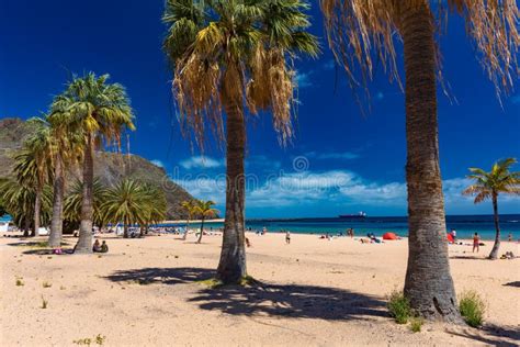 Playa De Las Teresitas Beach Tenerife Spain Canary Islands Editorial