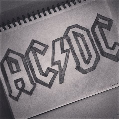 Acdc Band Logo Drawing Rock Hard Rock Music Music Drawings Drawing