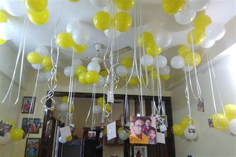 Simple balloon decoration at home for your loved one. Can someone help me with ideas for a birthday surprise for ...