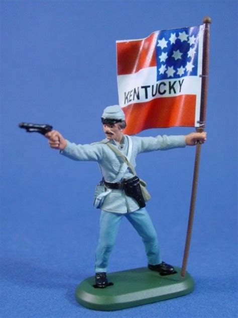 Britains Deetail Confederate Toy Soldiers 1st Kentucky Infantry Flag Bearer