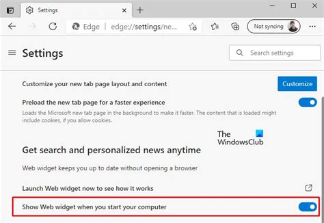Enable Or Disable Web Widget Of Microsoft Edge In Windows Hot