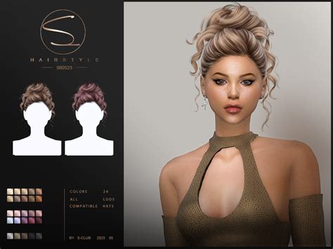 Elegant Updo Hairstyle For Sims 4 Females By S Club The Sims 4 Catalog