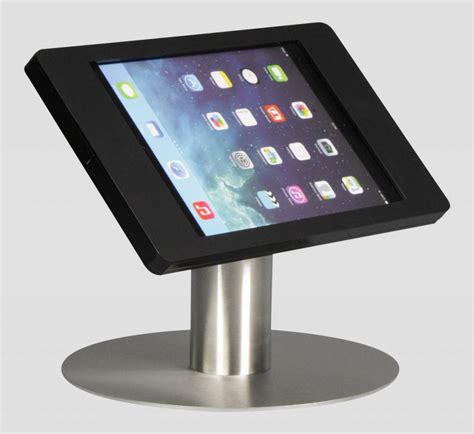 But long work sessions at your desk demand your comfort. iPad mini desk stand Fino black with stainless steel base ...