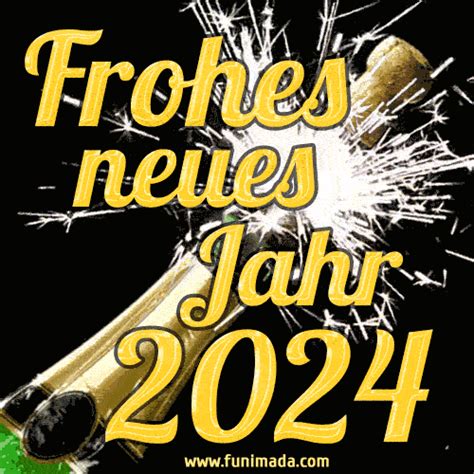 frohes neues jahr 2024 champagner und wunderkerze