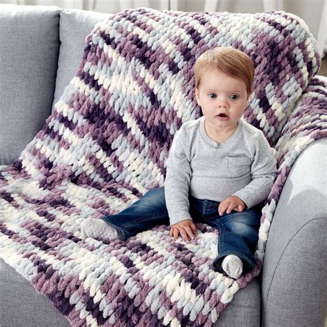 Bernat Alize EZ Baby Blanket Chunky Knit Blanket Diy Knitted Baby