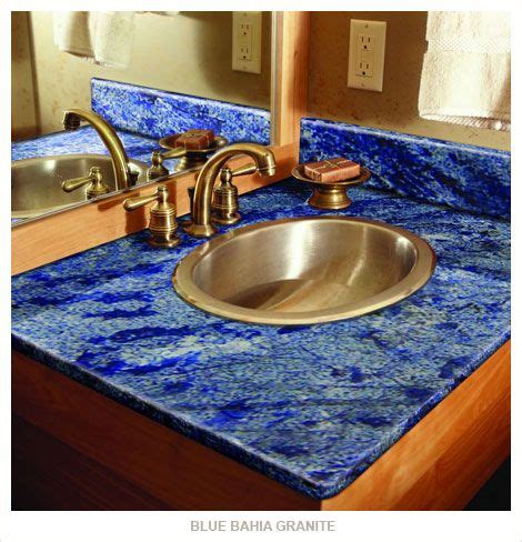 Beautiful kitchen countertops and bathroom countertops in every style imaginable, natural quartz, granite, wood, laminate, solid surface countertops all available. Awesome, blue granite. This is Blue Bahia, the exact ...