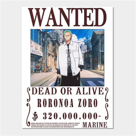 Roronoa Zoro One Piece Wanted By Teedream Roronoa Zoro Zoro One