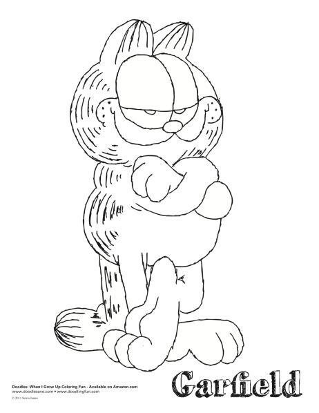 Garfield Coloring Sheet Doodles Ave