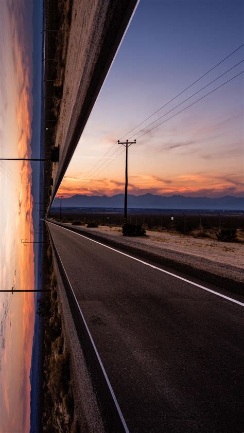 Wallpaper Road Sky Sunset Artwork 4k Nature 16434
