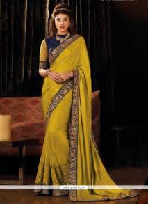 Buy Embroidered Silk Traditional Designer Sarees In Yellow Wedding Sarees