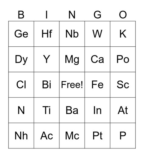 Tcshs Symbo Bingo Card