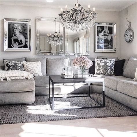 Living Room Decor Ideas Glamorous Chic In Grey And Pink Color