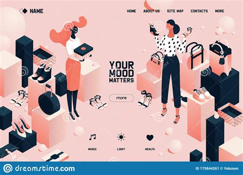 You can use this guide to either design or optimize the desig. Isometric Landing Page Fashion Shoe Store, Bags In Pink ...