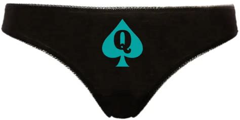 Queen Of Spades Hotwife Bbc Cuckold Sexy Qos Thong Panties Underwear Black Aqua 19 13 Picclick