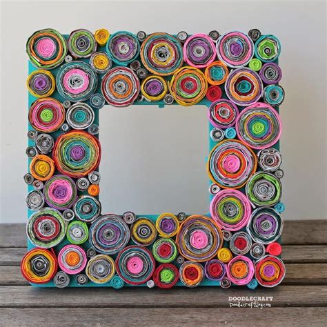Upcycled Rolled Paper Picture Frame Paper Picture Frames Recycled