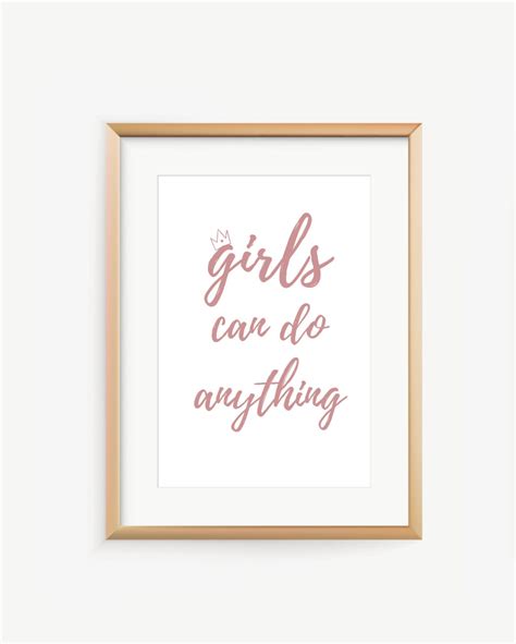 Girls Can Do Anything Quote Poster Girls Can Do Anything Etsy