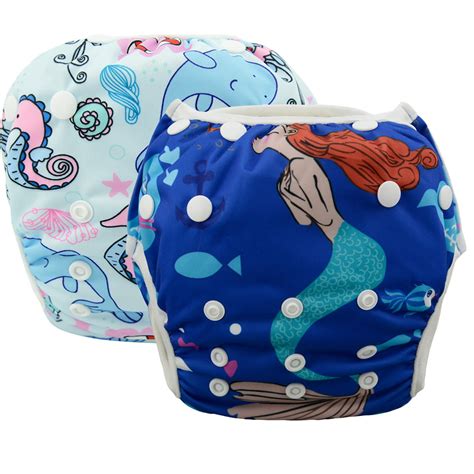 2 Pack Leakproof Reusable Swim Diapers 0 To 3 Years