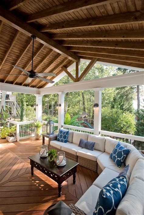 A veranda is often partly enclosed by a railing and frequently extends across the patio is a spanish word that means inner courtyard. Open Porches - Beach Style - Verandah - Atlanta - by ...