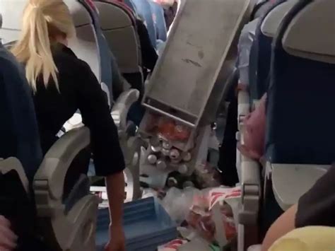 video shows chaos on delta flight after an emergency landing caused by crazy turbulence as