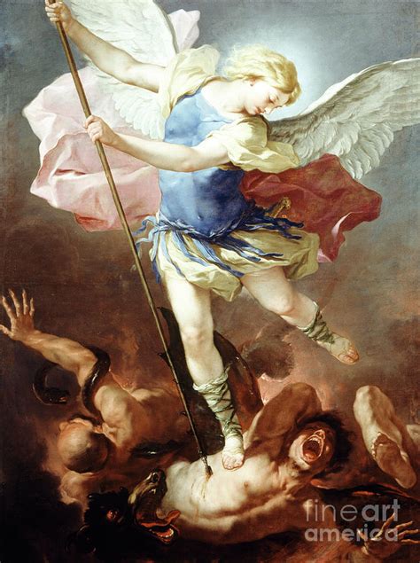 St Michael Defeats Demon Painting By Luca Giordano