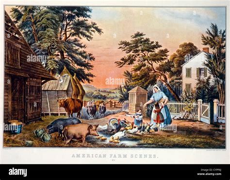 American Farm Scenes No 2 Currier And Ives 1853 Stock Photo Alamy