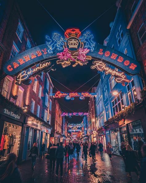 Beautiful Beautiful Carnaby Street Beautiful Night Time Colours Adorn This Historic