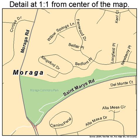 Moraga California Street Map 0649194