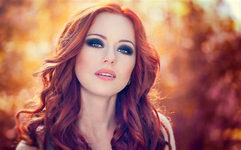 Baggrunde ansigt Kvinder rødhåret model portræt langt hår