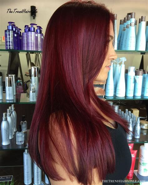 This boho hair design matches the model's individual style perfectly. Bright Burgundy Locks - 50 Shades of Burgundy Hair Color ...