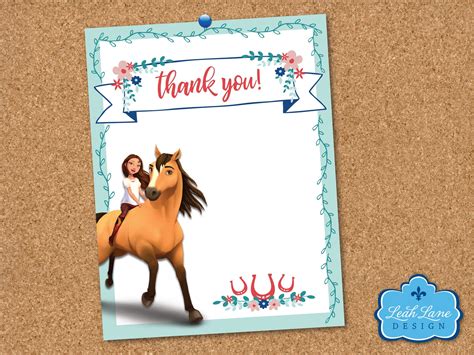 Spirit Riding Free Thank You Card Horse Party Thank You Note Birthday