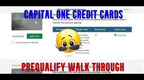 💳capital One Credit Card Prequalification Walk Through Tutorial How To