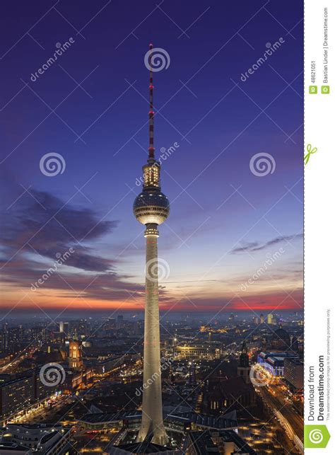 Tv Tower Of Berlin At Alexanderplatz Stock Image Image Of Landmark