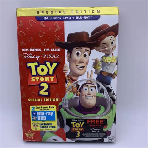 Walt Disney Pixar Toy Story 2 Blu Ray And Dvd W Slip Cover Both Discs