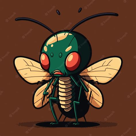 Angry Mosquito Cartoon Vector Ilustración Gráfica Vector Premium