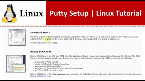 Linux Tutorial Putty Setup Youtube