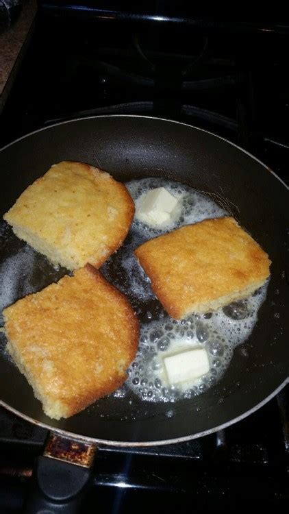 Cornbread, warm, right out of the oven: Pan Fried Leftover Cornbread. Leftover... | Recipes ...