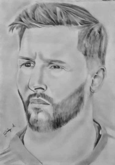 Eng Esp Drawing Lionel Messi Drawing In Graphite Pencil Dibujo
