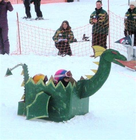 Cardboard Sled Race At Oak Mountain Adirondack Experience