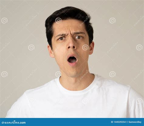 Human Expressions And Emotions Young Attractive Man With A Surprised