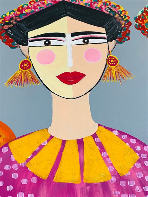 Frida Kahlo Abstract Hand Painted Painting Etsy