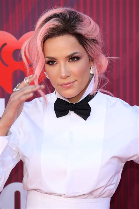It is flattering to most skin tones, looks fabulous with blonde or. Halsey Pink Hair iHeartMusic Awards 2019 | POPSUGAR Beauty ...