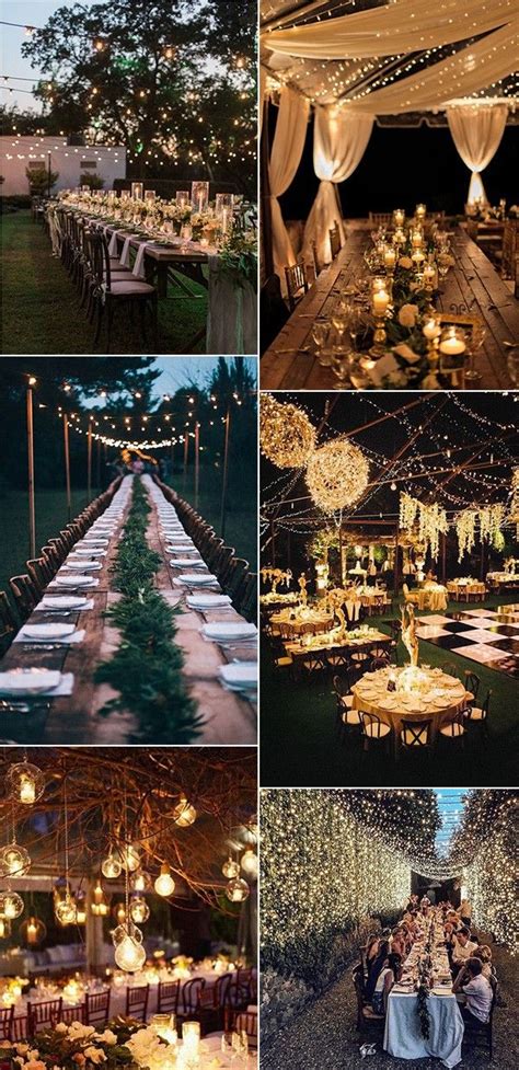 Trending Night Wedding Reception Ideas With Stunning Lights Outdoor