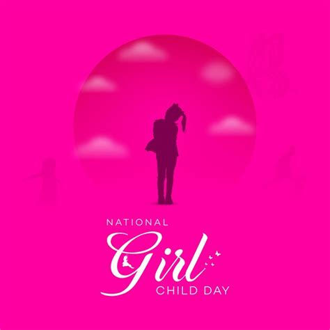 Premium Vector National Girl Child Day Poster International Girl