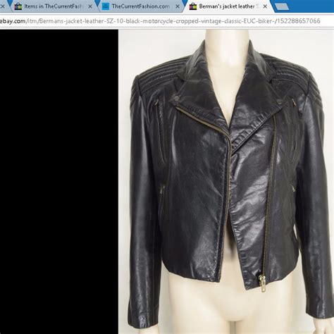 berman s jacket leather sz 10 black motorcycle cropped vintage classic euc biker read