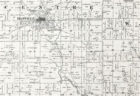 1866 Farm Line Map Of Hendricks County Indiana Danville Etsy