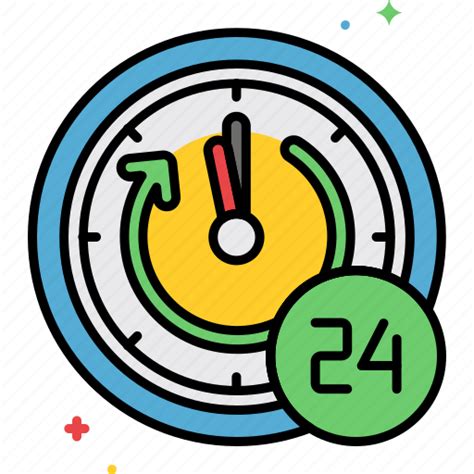 24 Clock Hours Working Icon