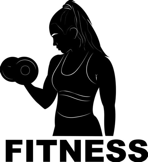 Woman In Training Fitness Dumbbells Silhouette Logo Sport Gym