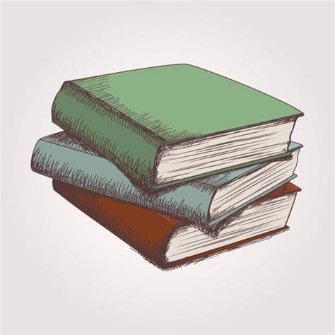 Best Drawing Of The A Pile Of Books Illustrations Royalty Free Vector